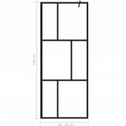 vidaXL Mampara de ducha accesible con vidrio templado 80x195 cm Negro Clearance