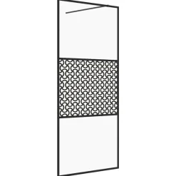 vidaXL Mampara de ducha accesible vidrio ESG claro 80x195 cm Negro Outlet