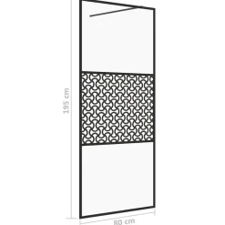 vidaXL Mampara de ducha accesible vidrio ESG claro 80x195 cm Negro Outlet