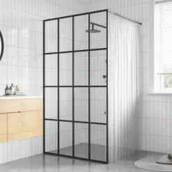 vidaXL Mampara de ducha de vidrio templado 80x195 cm Transparente Outlet