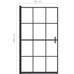 vidaXL Fontanería-Mampara de ducha ESG negro 80x140 cm