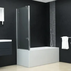 vidaXL Fontanería-Mampara de ducha plegable ESG 120x68x130 cm