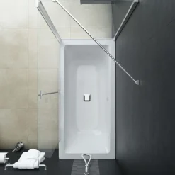 vidaXL Fontanería-Mampara de ducha plegable ESG 120x68x130 cm