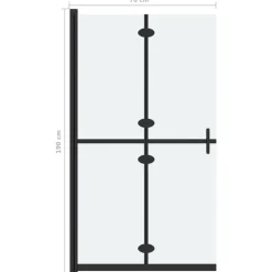vidaXL Fontanería-Mampara de ducha plegable vidrio ESG esmerilado 70x190 cm