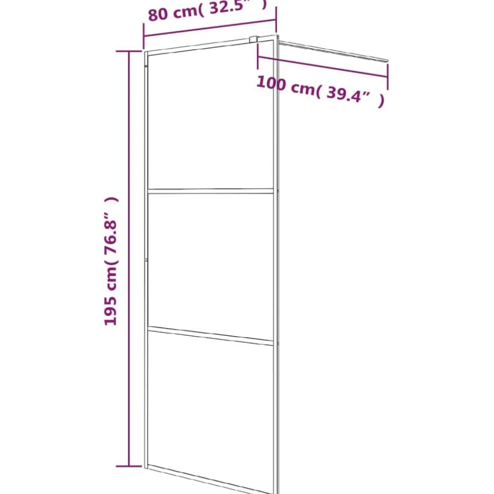 vidaXL Mampara de ducha vidrio ESG esmerilado 80x195 cm Negro Outlet