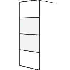 vidaXL Mampara de ducha vidrio ESG semiesmerilado 80x195 cm Negro Sale
