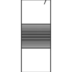 vidaXL Mampara de ducha vidrio ESG transparente 80x195 cm Negro Outlet