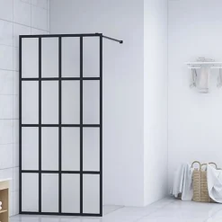 vidaXL Mampara de ducha vidrio templado esmerilado 80x195 cm Blanco esmerilado Best