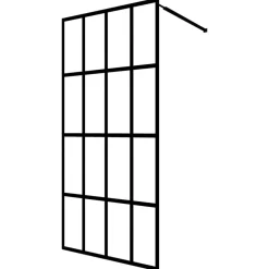 vidaXL Mampara ducha con estante vidrio ESG y aluminio negro 80x195 cm Transparente New