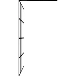 vidaXL Fontanería-Mampara ducha con estante vidrio ESG y aluminio negro 118x190cm