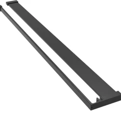 vidaXL Fontanería-Mampara ducha con estante vidrio ESG y aluminio negro 118x190cm