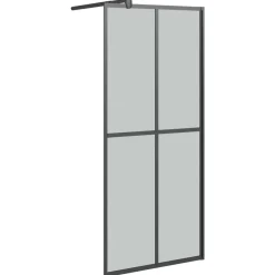 vidaXL Mampara ducha con estante vidrio ESG y aluminio 80x195 cm Negro