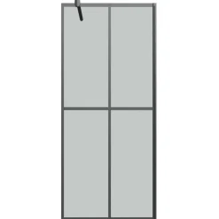 vidaXL Mampara ducha con estante vidrio ESG y aluminio 80x195 cm Negro