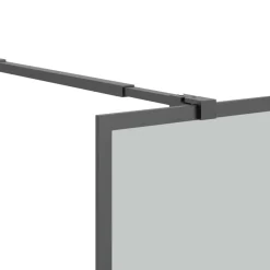 vidaXL Mampara ducha con estante vidrio ESG y aluminio 80x195 cm Negro