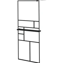 vidaXL Fontanería-Mampara ducha con estante vidrio ESG y aluminio 80x195 cm