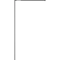 vidaXL Fontanería-Mampara ducha con estante vidrio ESG y aluminio negro 80x195 cm