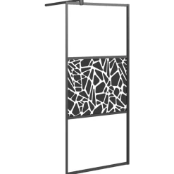 vidaXL Mampara ducha con estante vidrio ESG y aluminio 80x195 cm Negro Clearance