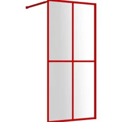 vidaXL Mampara puerta de ducha vidrio transparente ESG 100x195 cm Rojo Discount
