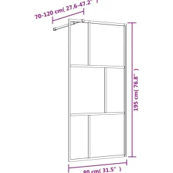 vidaXL Mampara puerta de ducha vidrio transparente ESG 80x195cm Dorado Hot