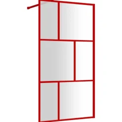vidaXL Mampara puerta de ducha vidrio transparente ESG 100x195 cm Rojo Hot