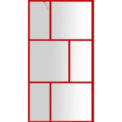 vidaXL Mampara puerta de ducha vidrio transparente ESG 100x195 cm Rojo Hot
