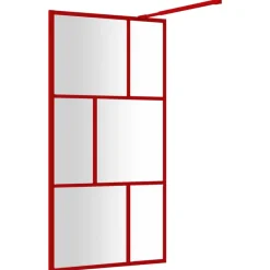 vidaXL Mampara puerta de ducha vidrio transparente ESG 100x195 cm Rojo Hot