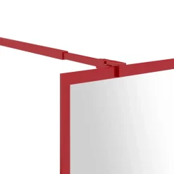 vidaXL Mampara puerta de ducha vidrio transparente ESG 100x195 cm Rojo Hot