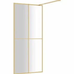 vidaXL Mampara puerta de ducha vidrio transparente ESG 80x195cm Dorado Best