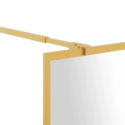 vidaXL Mampara puerta de ducha vidrio transparente ESG 80x195cm Dorado Best