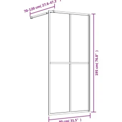 vidaXL Mampara puerta de ducha vidrio transparente ESG 80x195cm Dorado Best
