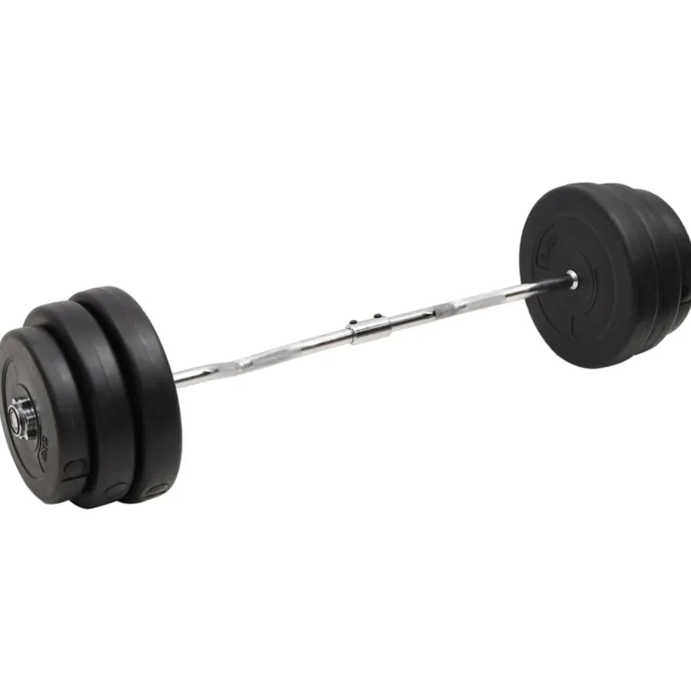 vidaXL Mancuerna curl con discos 90 kg Hot