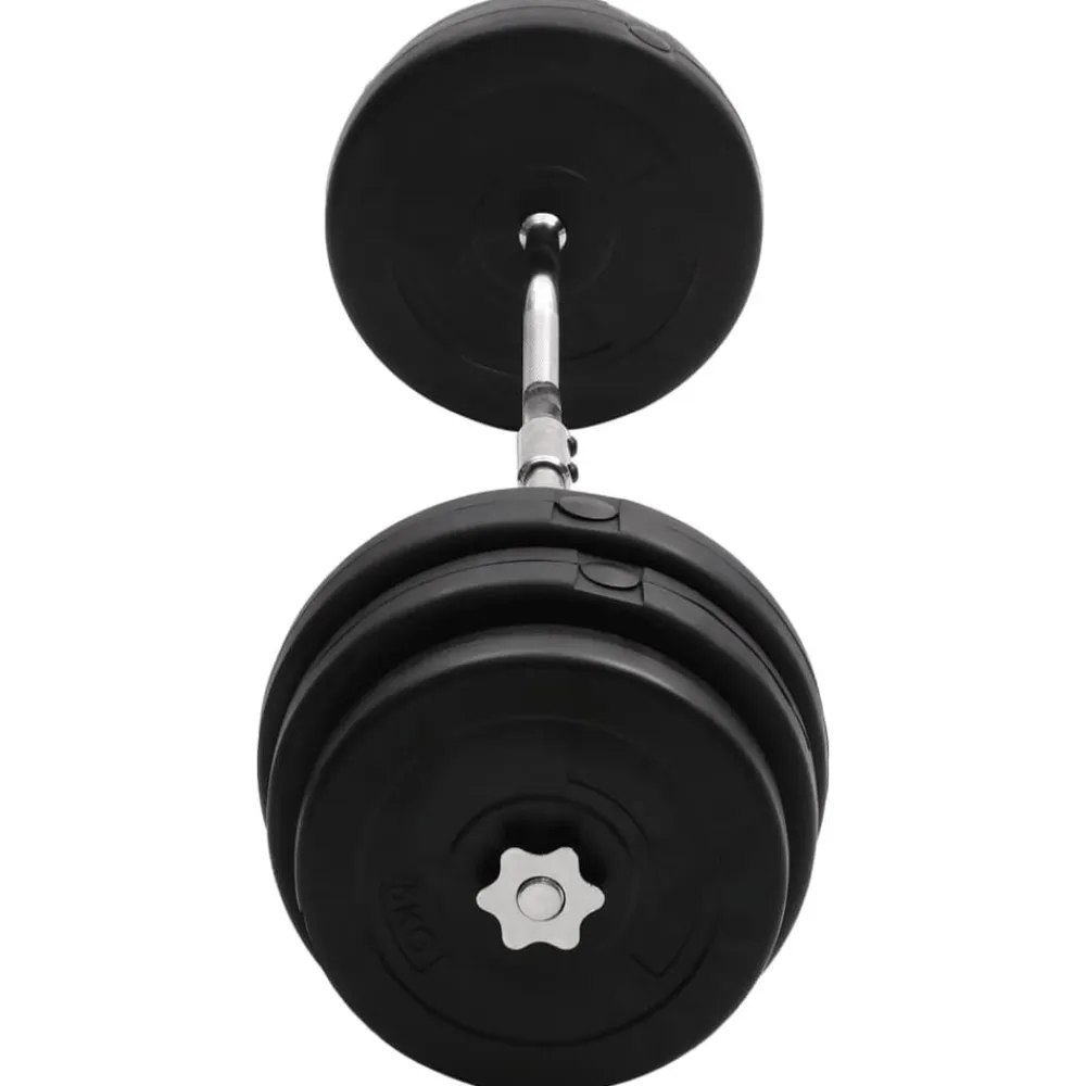 vidaXL Mancuerna curl con discos 90 kg Hot