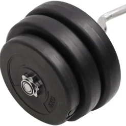 vidaXL Mancuerna curl con discos 90 kg Hot