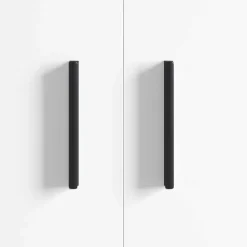 vidaXL Accesorios De Bricolaje-Mango 2 pcs Negro 106 x 7,4 x 15,5 mm Aluminio