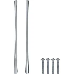 vidaXL Accesorios De Bricolaje-Mango 2 pcs Plateado 107 x 3.6 x 23 mm Acero inoxidable