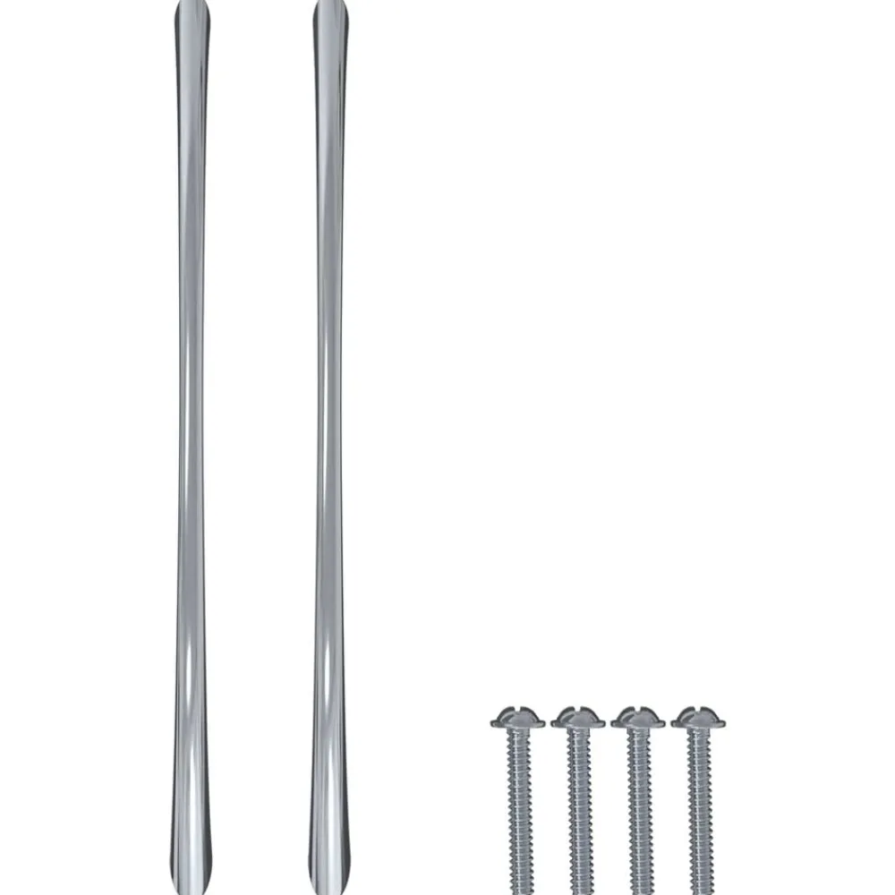 vidaXL Accesorios De Bricolaje-Mango 2 pcs Plateado 107 x 3.6 x 23 mm Acero inoxidable