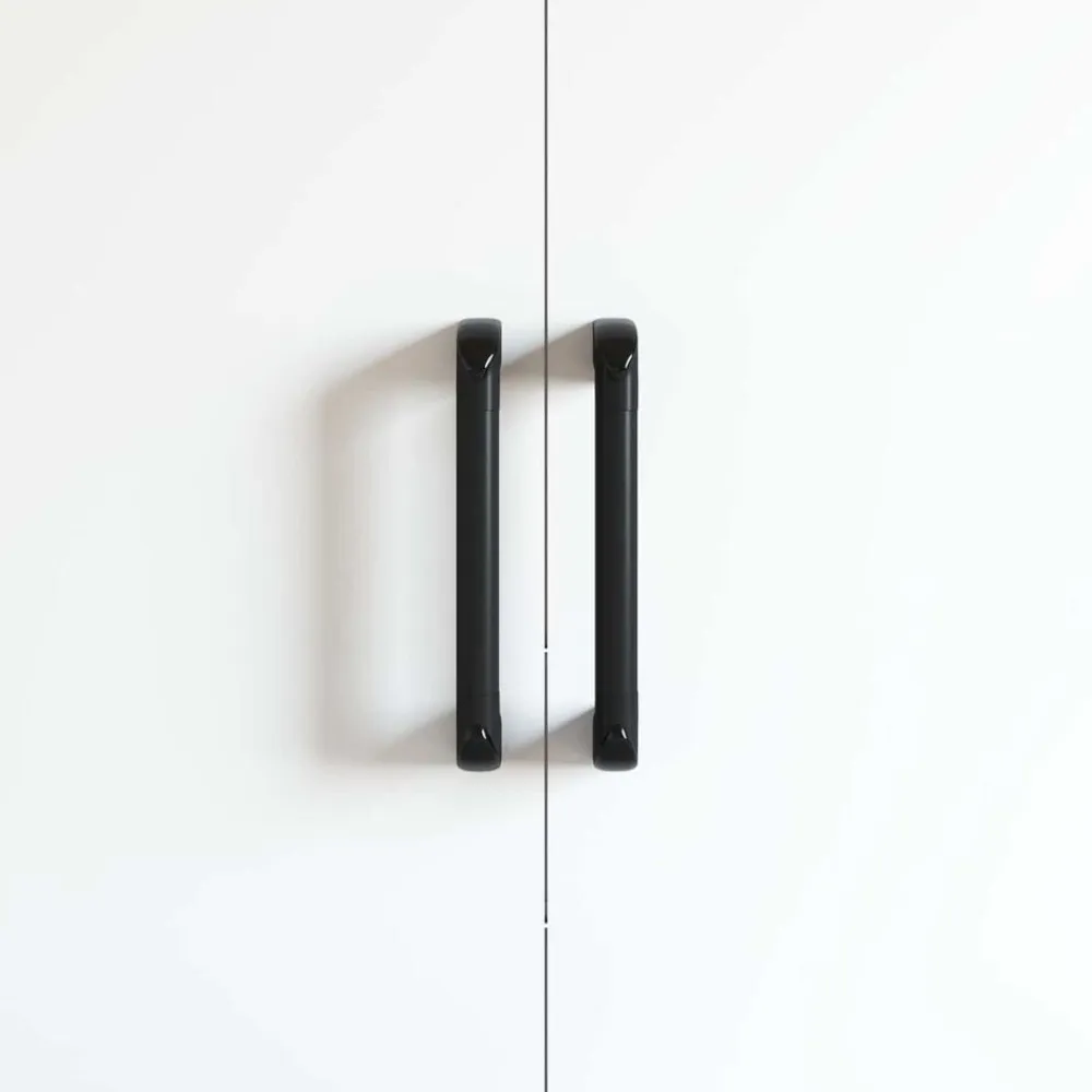 vidaXL Accesorios De Bricolaje-Mango Liso 2 pcs Negro 380 x 34 x 85 mm Aluminio y PP