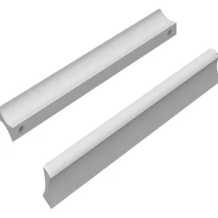vidaXL Mango Liso 2 pcs Plateado 105.7 x 7.4 x 15.5 mm Aluminio Outlet