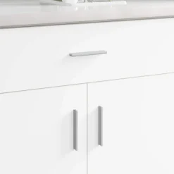 vidaXL Mango Liso 2 pcs Plateado 105.7 x 7.4 x 15.5 mm Aluminio Outlet