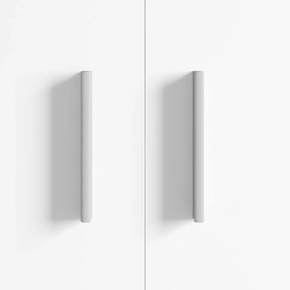 vidaXL Mango Liso 2 pcs Plateado 105.7 x 7.4 x 15.5 mm Aluminio Outlet