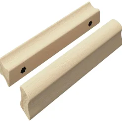 vidaXL Accesorios De Bricolaje-Mango Recto 2 pcs Color Madera Natural 130 x 25 x 30 mm