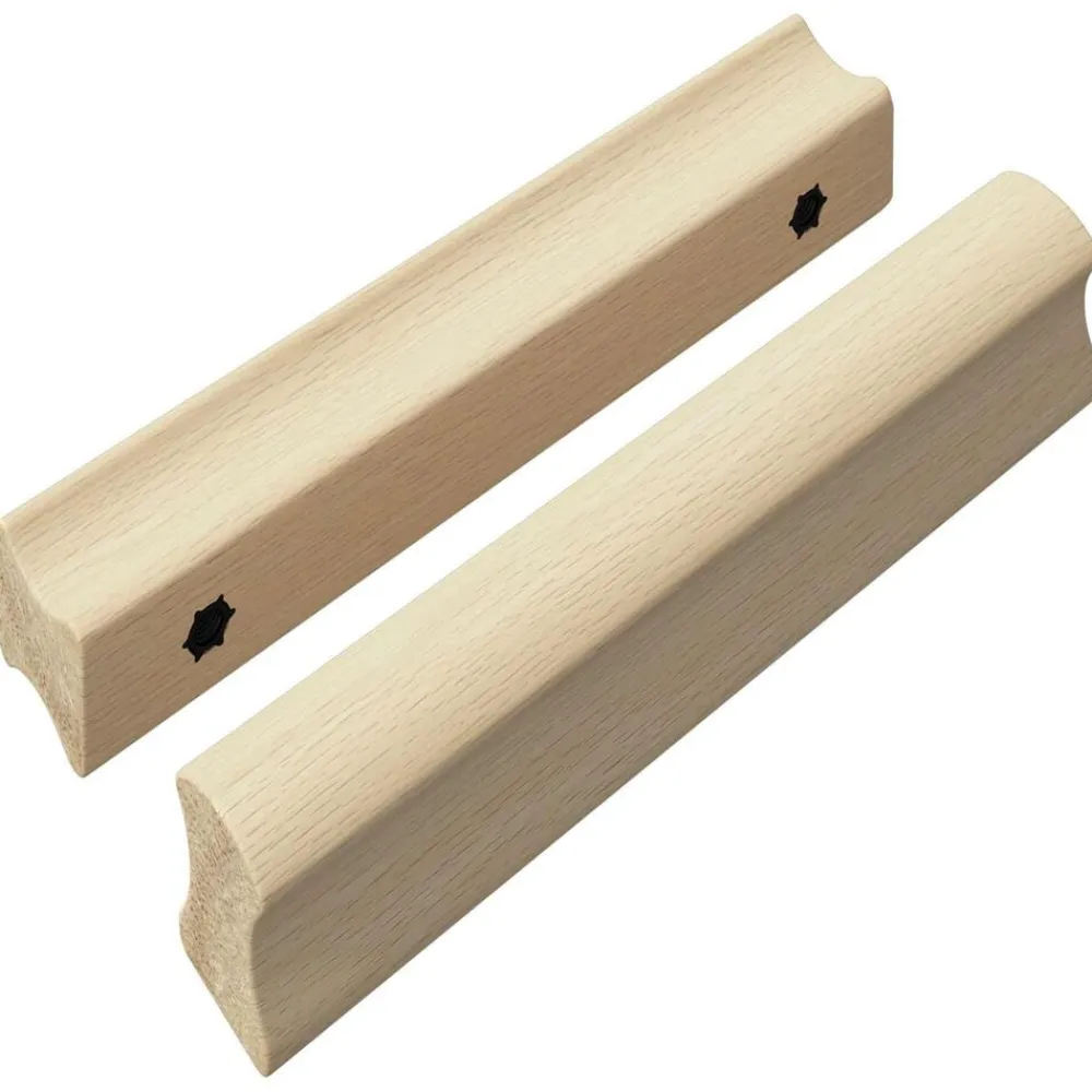 vidaXL Accesorios De Bricolaje-Mango Recto 2 pcs Color Madera Natural 130 x 25 x 30 mm