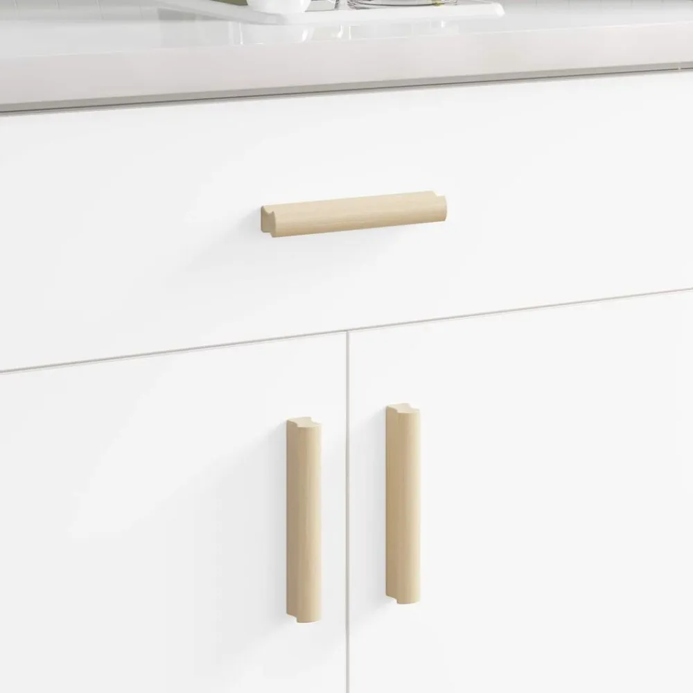 vidaXL Accesorios De Bricolaje-Mango Recto 2 pcs Color Madera Natural 130 x 25 x 30 mm