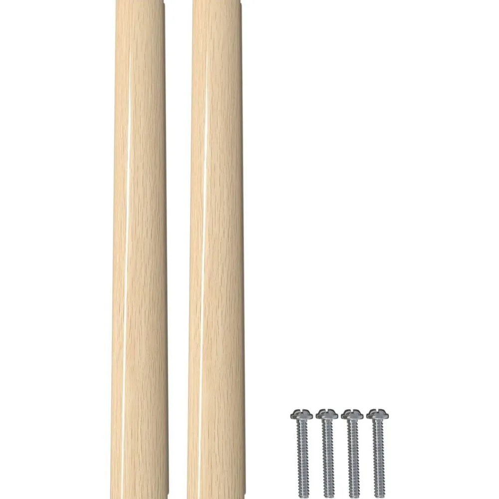 vidaXL Accesorios De Bricolaje-Mango Recto 2 pcs Color Madera Natural 130 x 25 x 30 mm