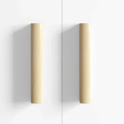 vidaXL Accesorios De Bricolaje-Mango Recto 2 pcs Color Madera Natural 130 x 25 x 30 mm