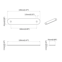 vidaXL Accesorios De Bricolaje-Mangos de Gabinete 2 pcs Marrón 140 x 25 x 2,3 mm PU