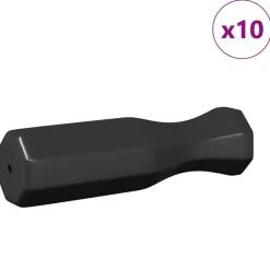 vidaXL Juegos De Interior-Mangos de Mesa de Futbolín 10 pcs Negro 3,1 x 3,1 x 17,8 cm PP
