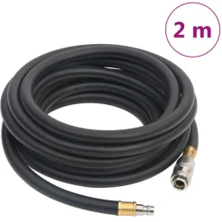 vidaXL Accesorios De Bricolaje-Manguera de aire híbrida caucho y PVC negro 15 mm 2 m