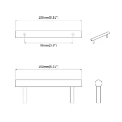 vidaXL Manija de armario 2 pcs Dorado 150 mm Acero inoxidable Discount