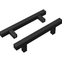 vidaXL Manija de armario 2 pcs Negro 150 x 12,3 x 35,2 mm Discount